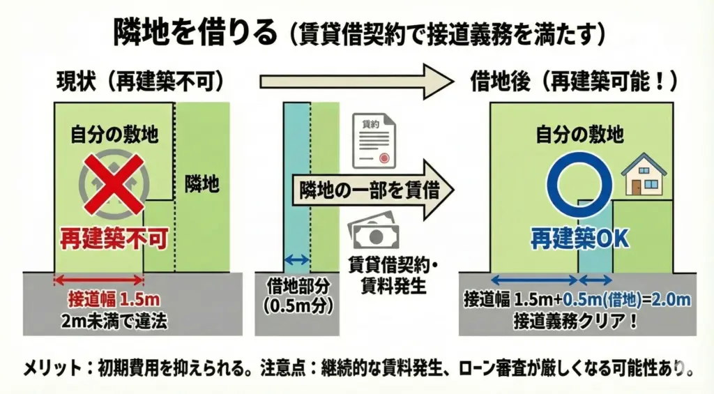 隣地を借りる図解